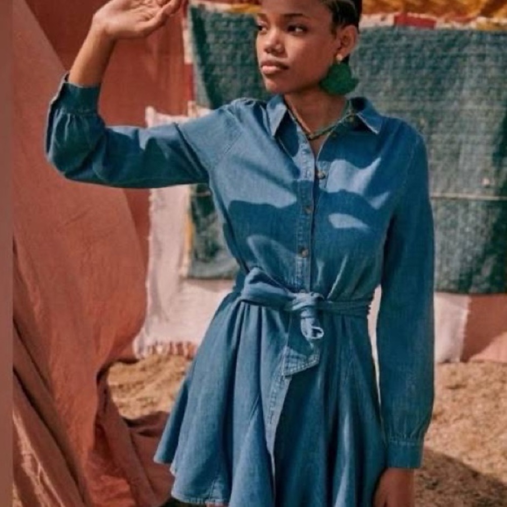 Sezane Sol Denim Dress